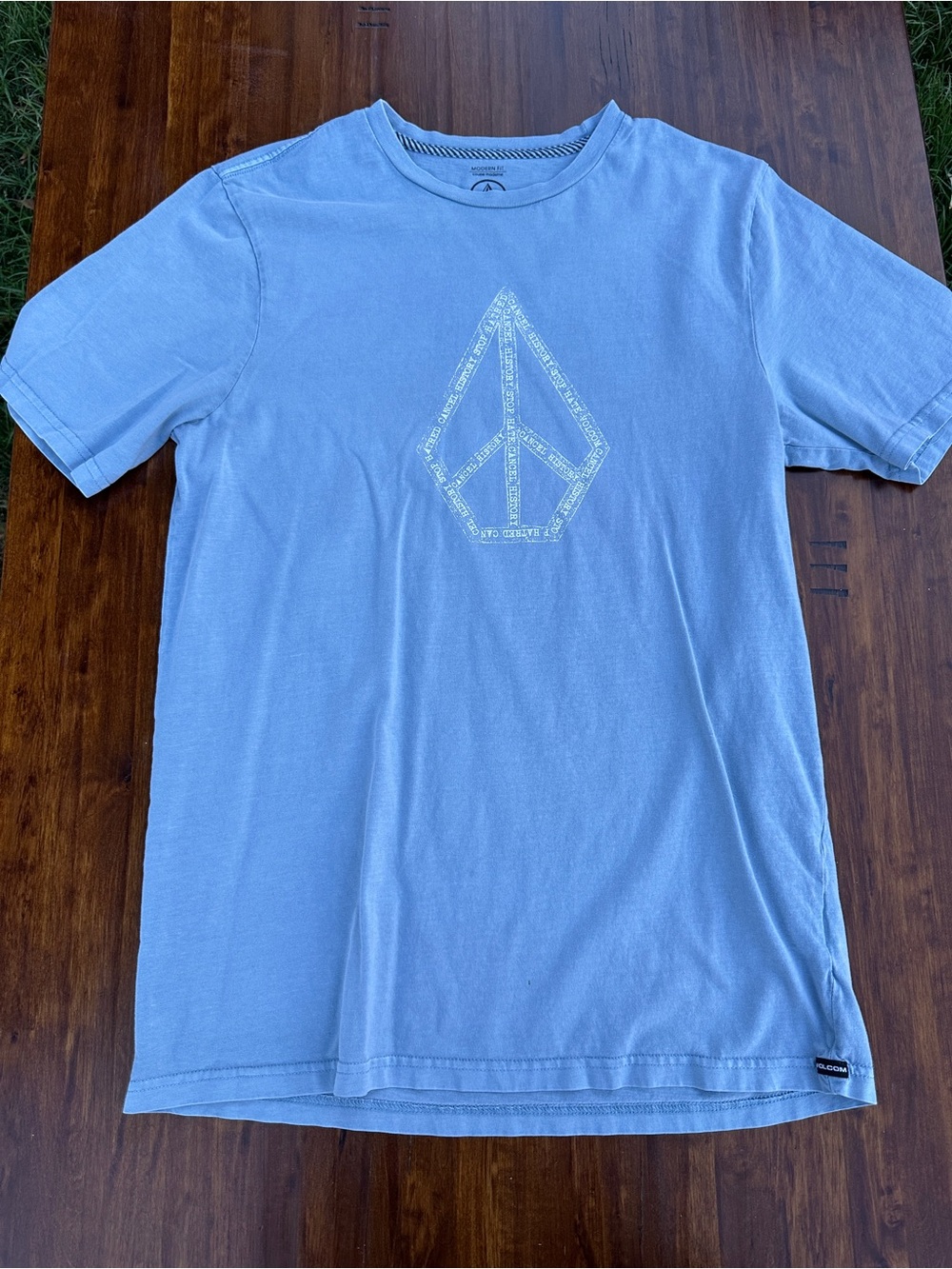 Volcom Light Blue Short Sleeve Graphic Tee Rare